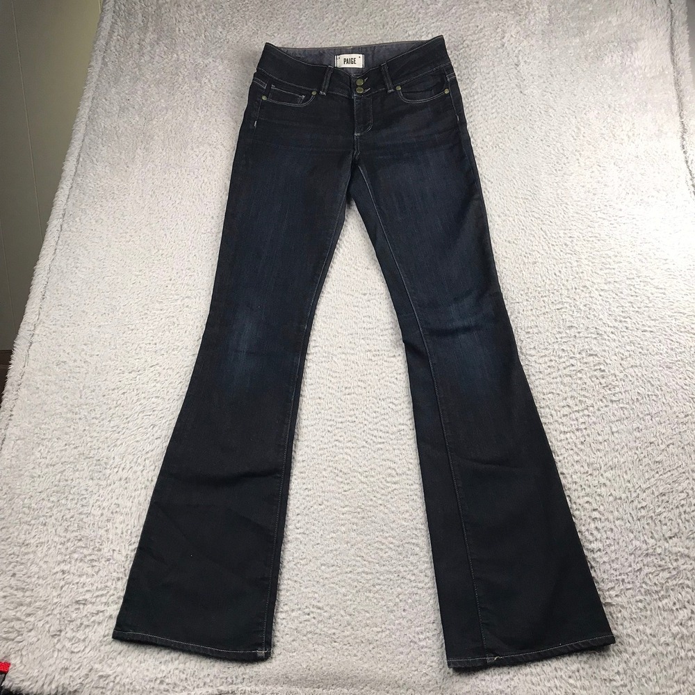 Paige Hidden Hills Jeans Women 26 (29x33) Blue Bootcut Flare Dark Wash Denim